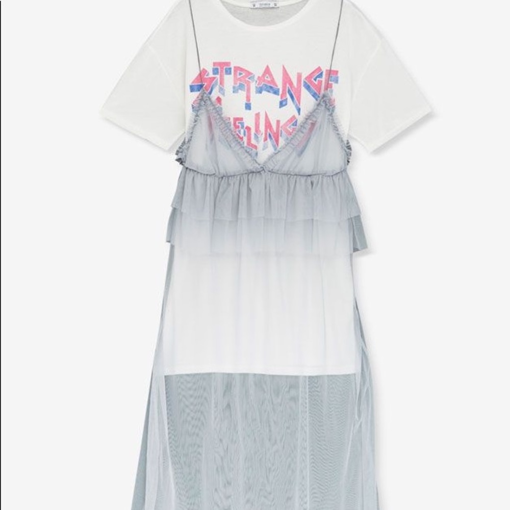 Pull & Bear Tulle Dress with Frills